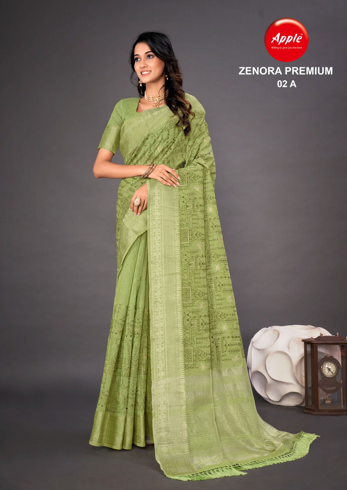 Zenora By Apple Premium 02 Linen Saree Catalog
